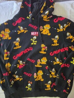 Neff Garfield Hoodie All Over Print RARE Size 2XL